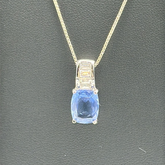 Ross Simons 925 Tanzanite & Tourmaline Pendant on 925 chain Necklace - Picture 1 of 4